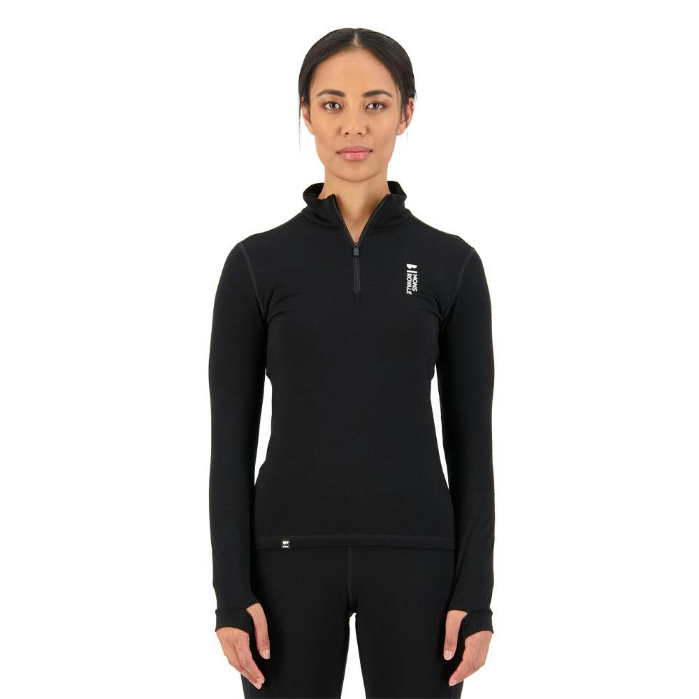 Mons royale w cascade 1/4 zip ls black - Bild 2