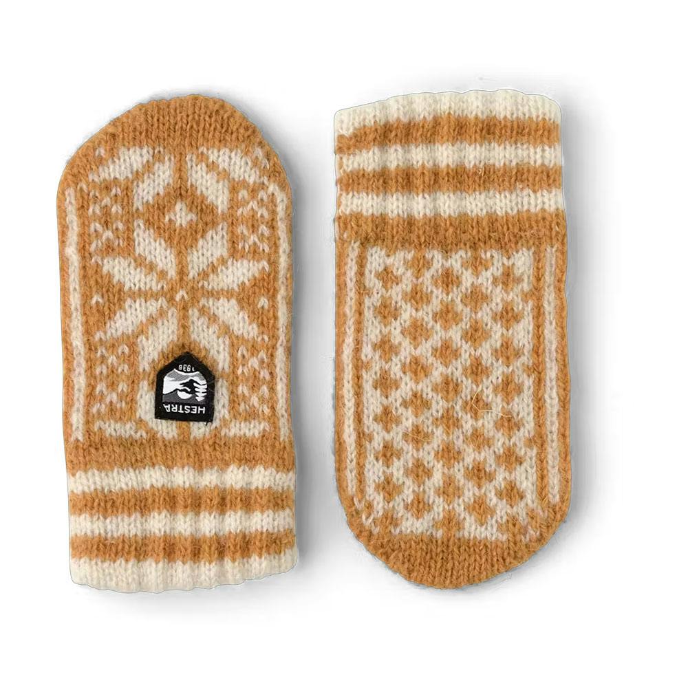 Hestra kids' nordic mitt mustard/offwhite