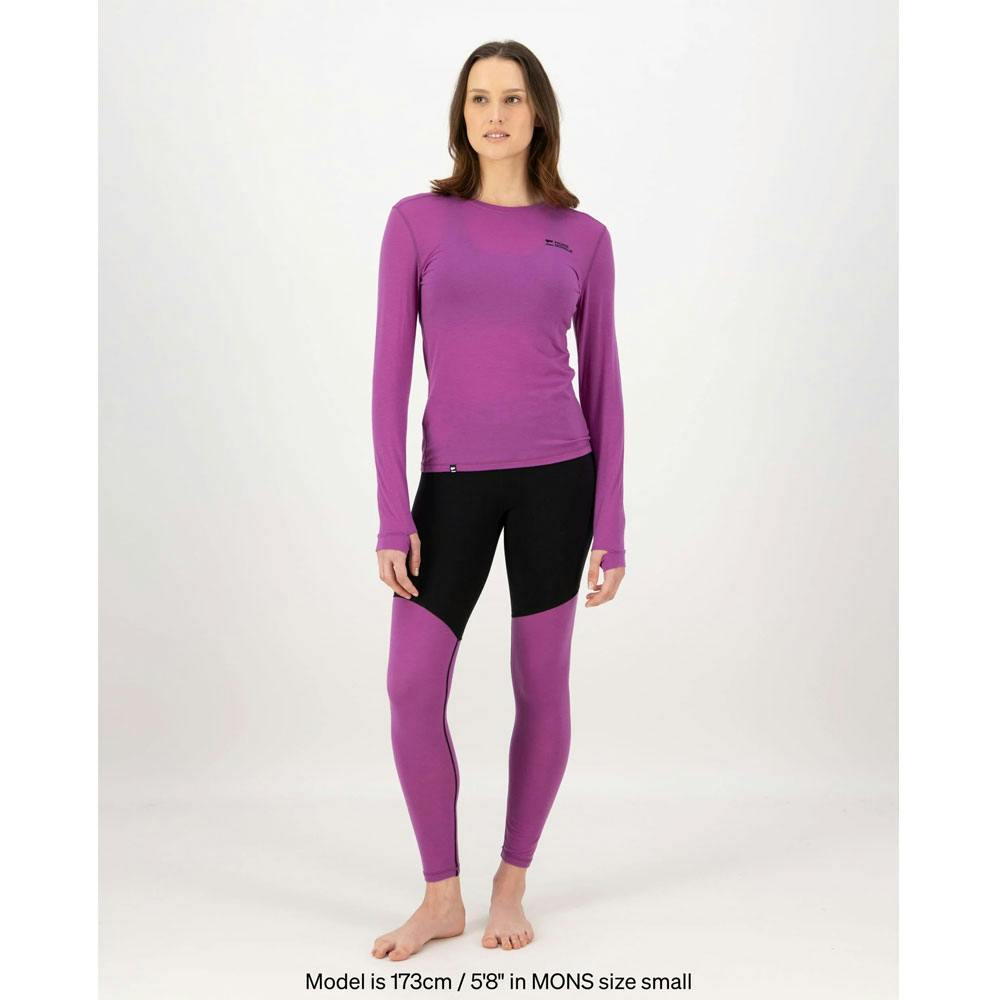 Mons royale w cascade legging purple bolt