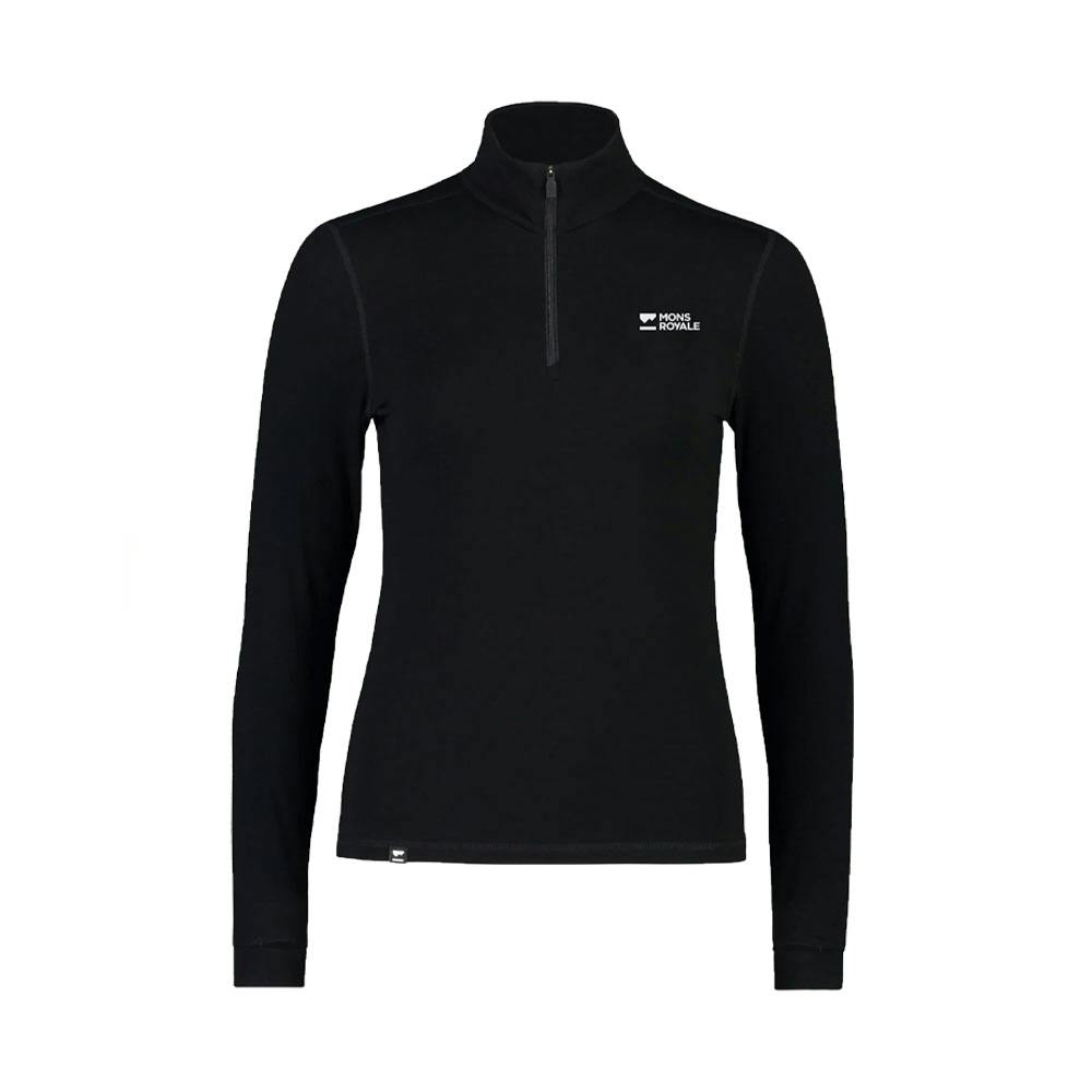 Mons royale w cascade 1/4 zip ls black