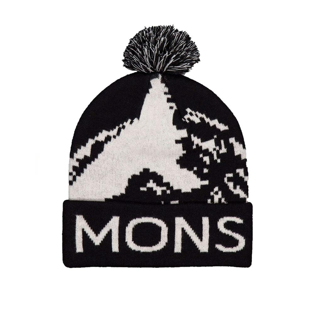 Mons royale mtn pixel pom pom beanie black/white