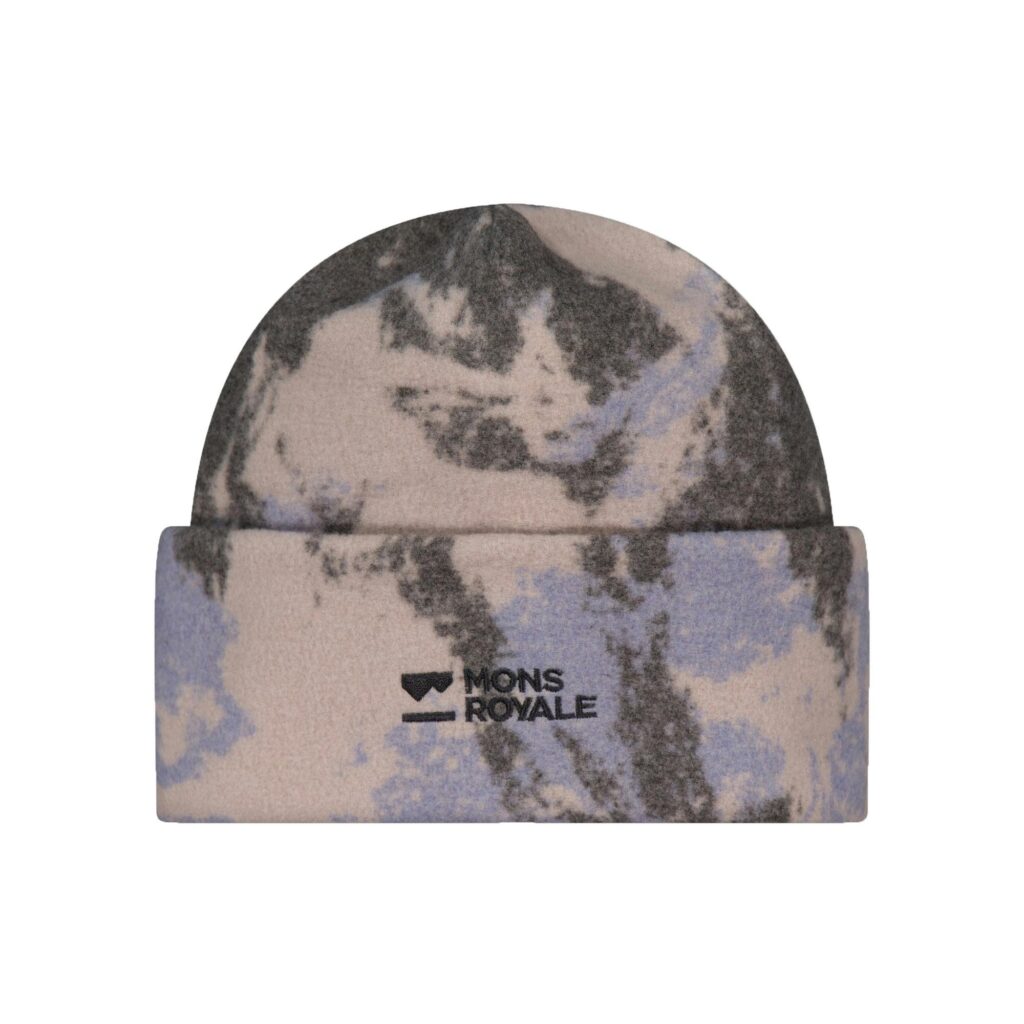 Mons royale pilup fleece beanie mtn camo moonstone