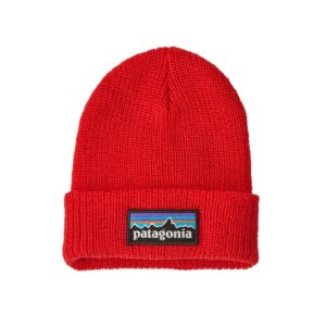 Patagonia baby logo beanie p-6 logo: sizzle red