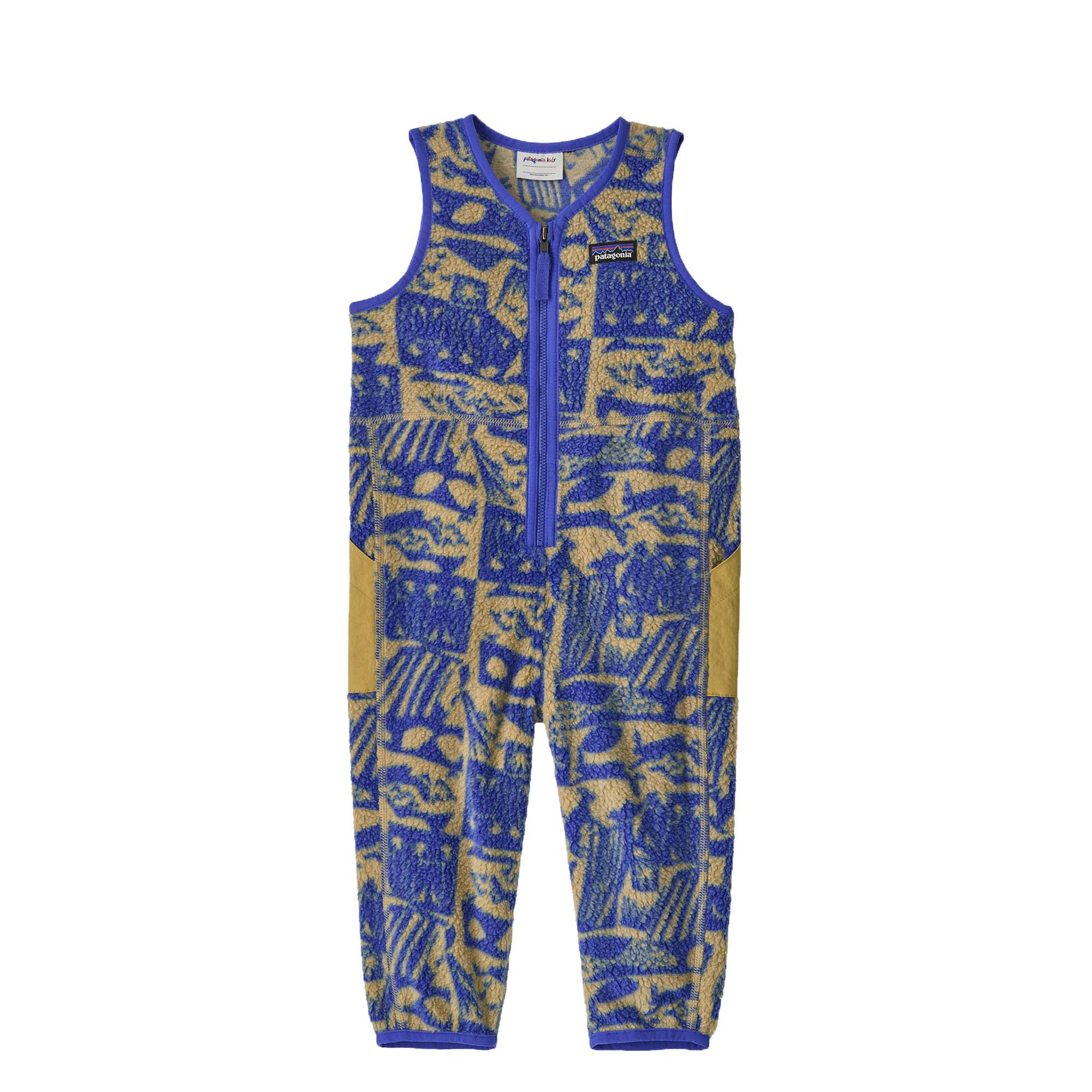Patagonia baby shearling overalls let's chat: eddy blue