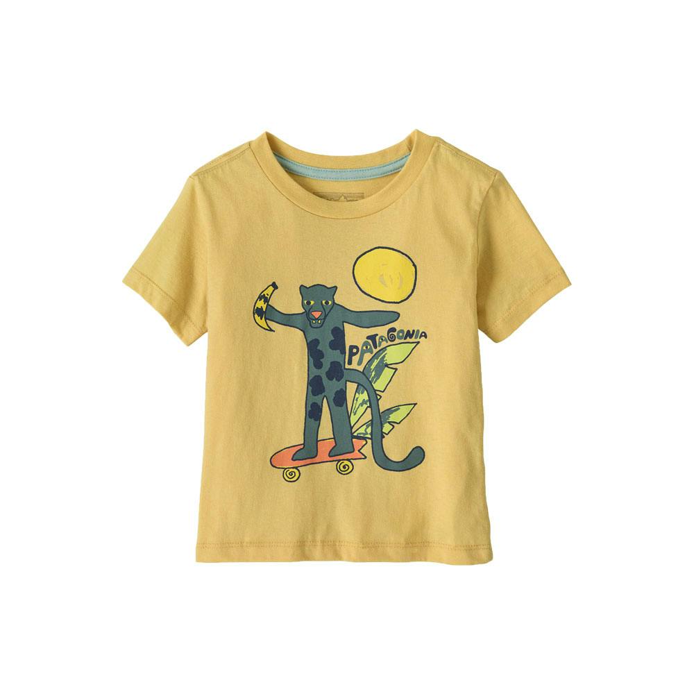 Patagonia baby graphic t-shirt jaguar boogie: limestone yellow