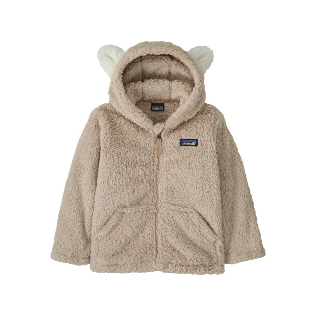 Patagonia baby furry friends hoody shroom taupe