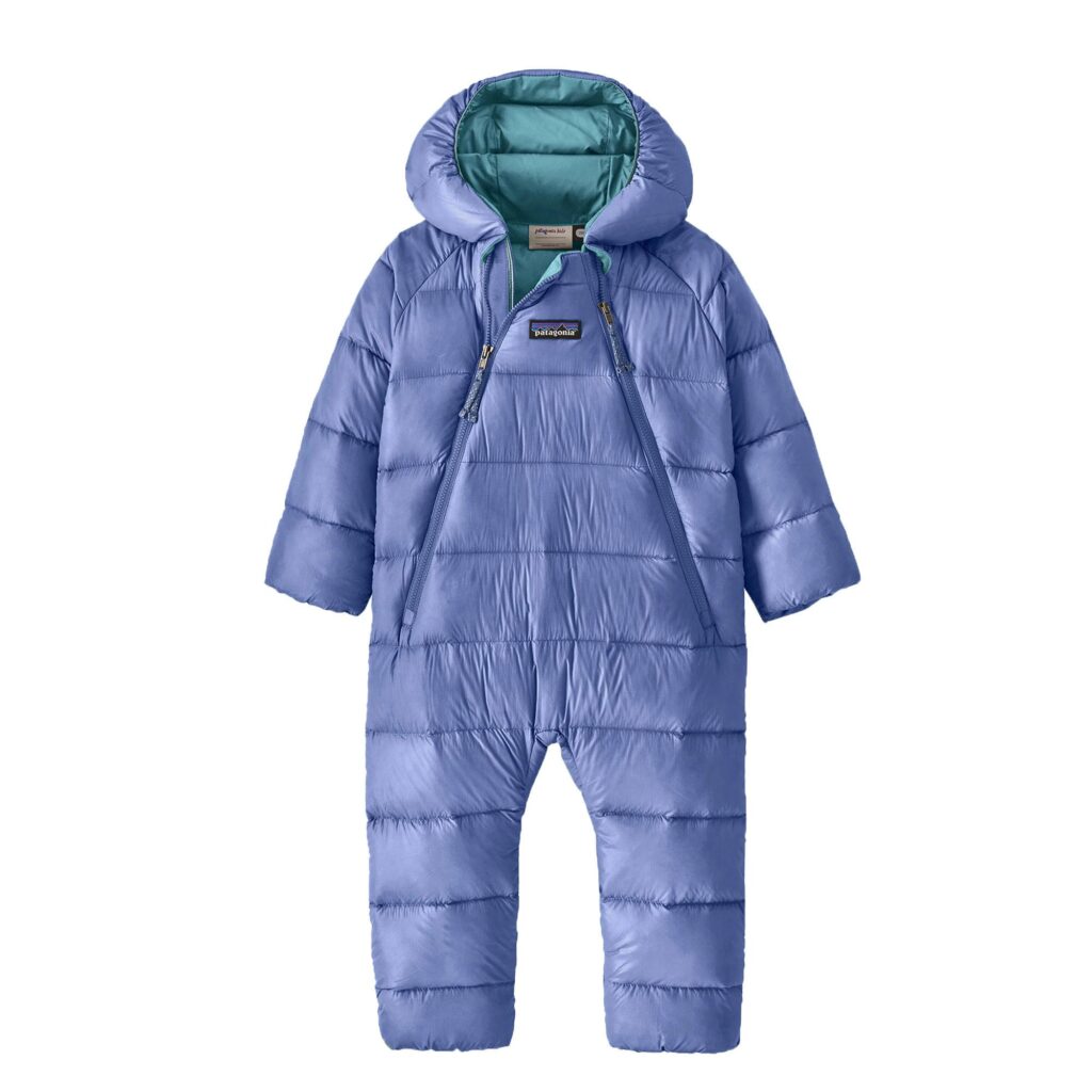 Patagonia infant hi-loft down sweater bunting diver blue