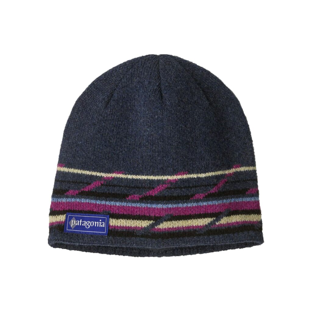 Patagonia cinder beanie mountain minded geo: smolder blue