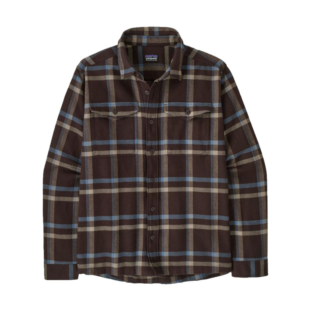 Patagonia m's fjord flannel shirt crossing: den brown