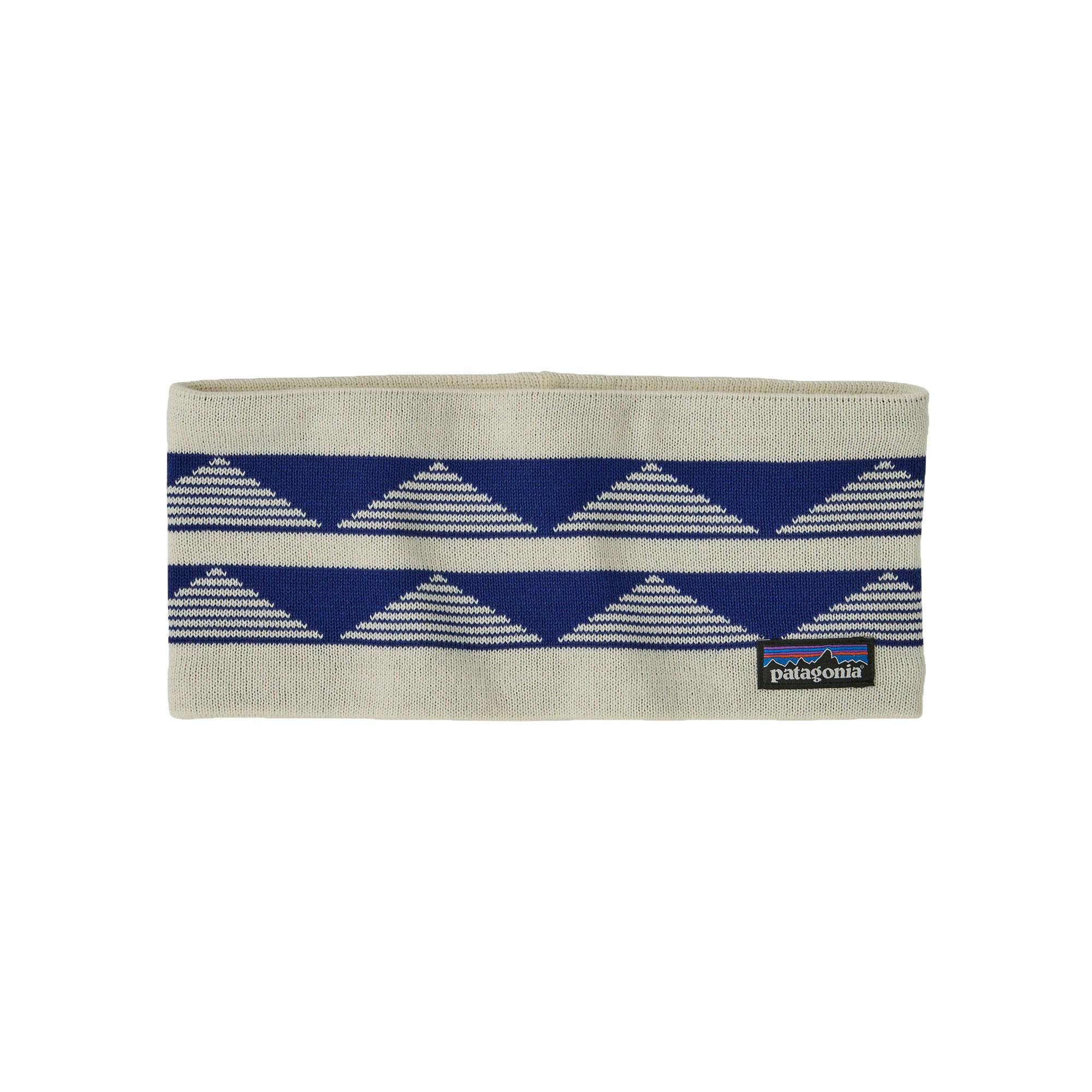Patagonia powder town headband hut tripper stripe: birch white