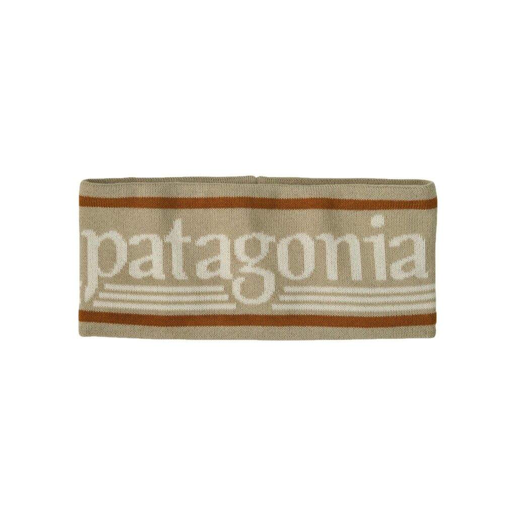 Patagonia powder town headband hut tripper logo: weathered stone