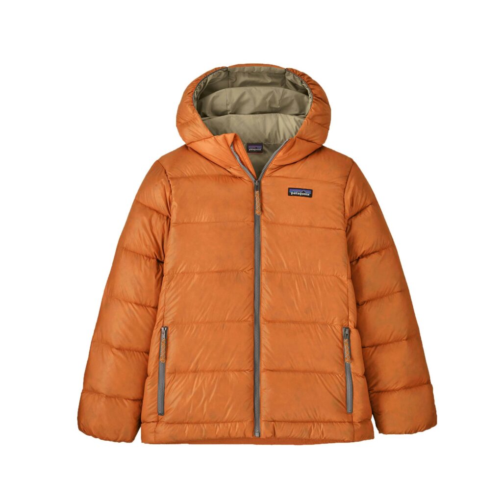 Patagonia k's hi-loft down sweater hoody marigold