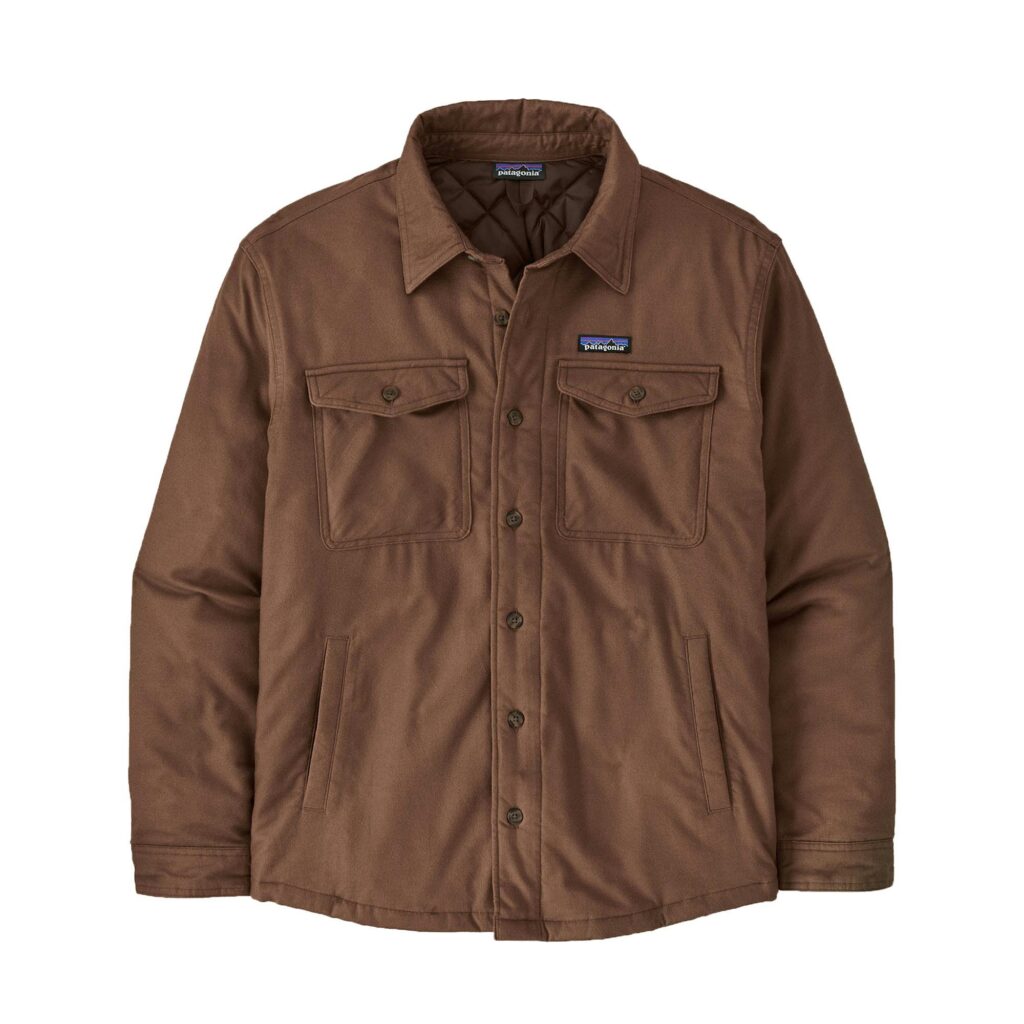 Patagonia m's lw insulated fjord flannel shirt berm brown