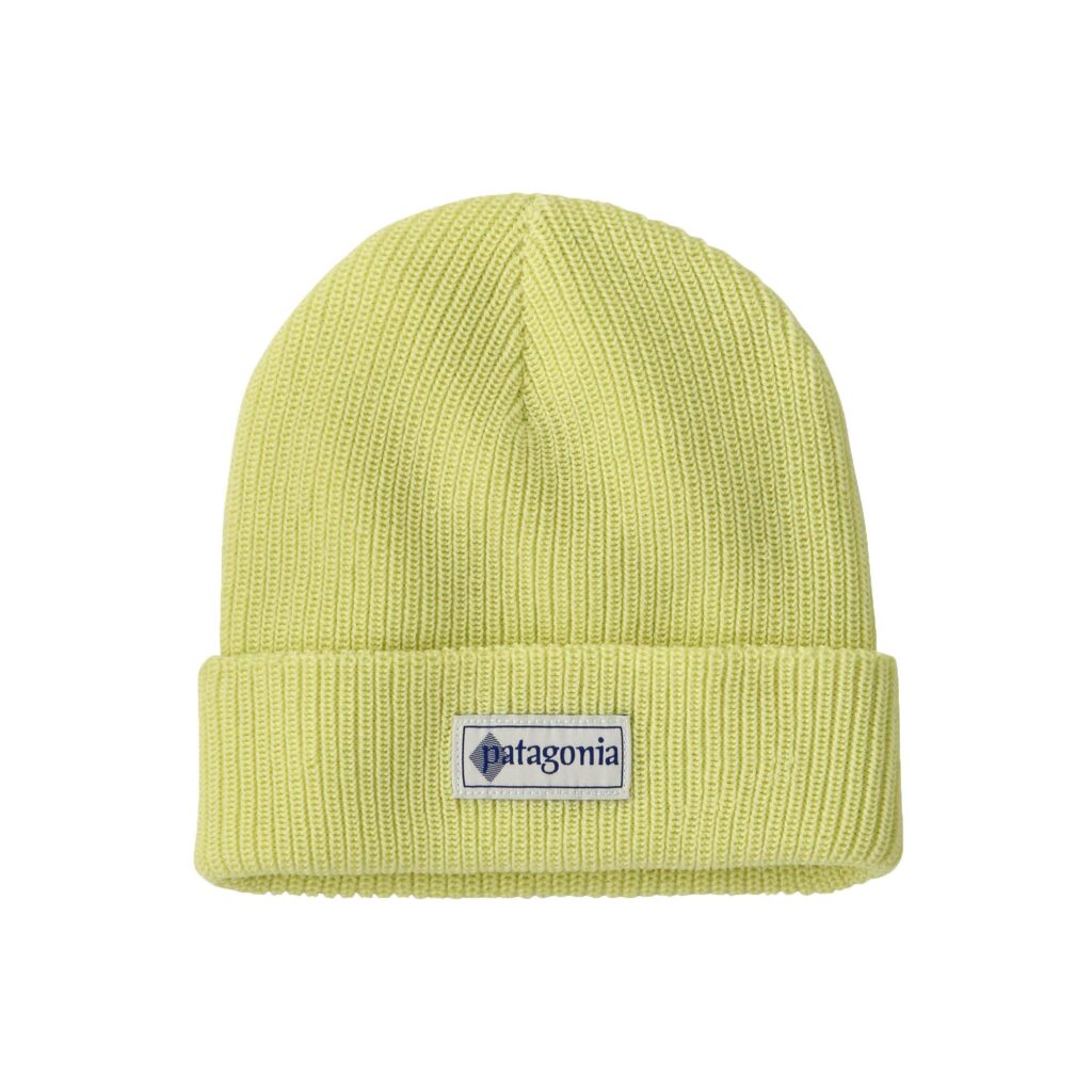Patagonia k's logo beanie hut tripper label: vellum green