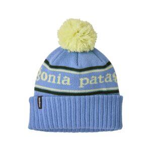 Patagonia k's powder town beanie park stripe: diver blue