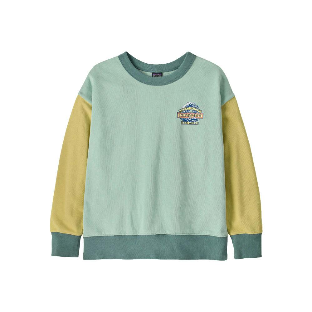 Patagonia k's crew sweatshirt great waves: thin ice