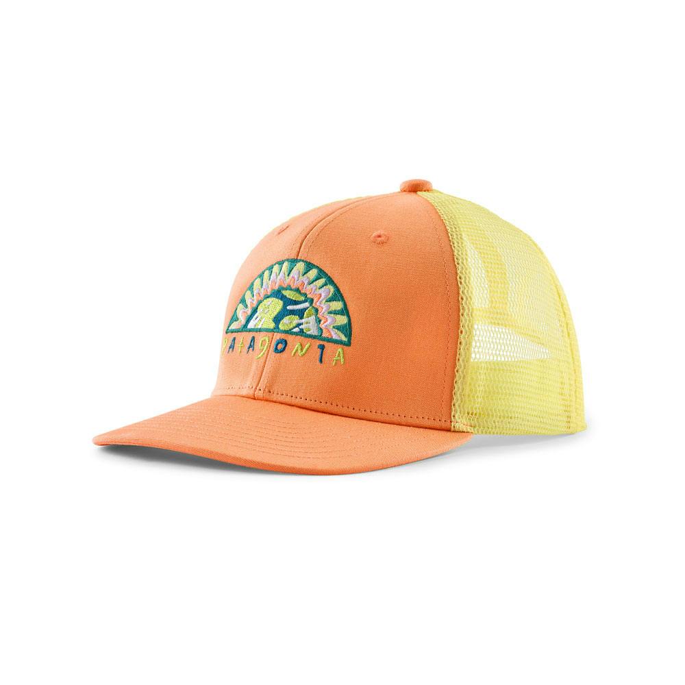 Patagonia k's trucker hat kids planet: peach sherbet
