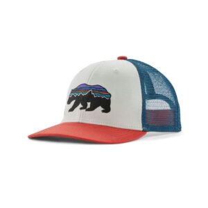 Patagonia k's trucker hat fitz roy bear: birch white