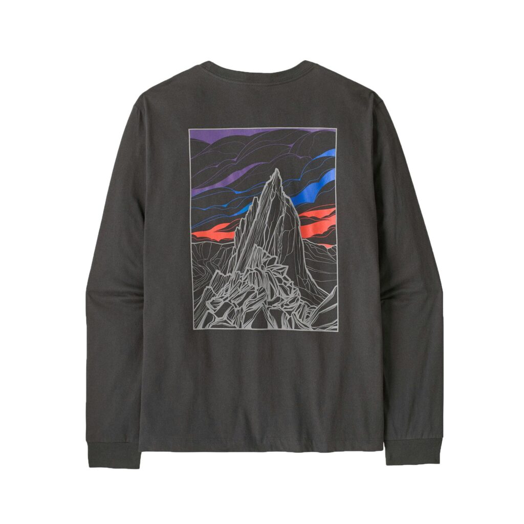 Patagonia m's l/s cloud crag t-shirt ink black