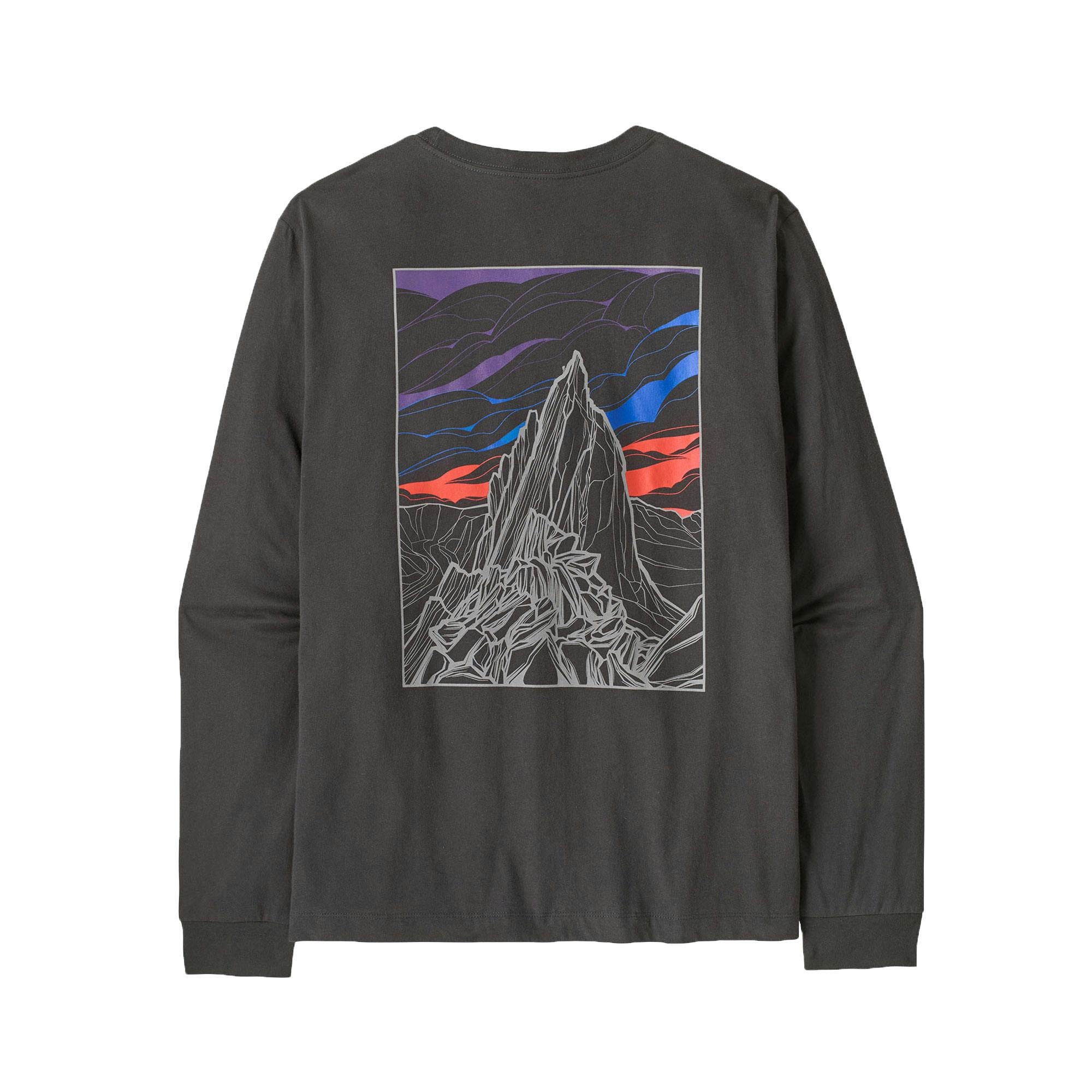 Patagonia m's l/s cloud crag t-shirt ink black