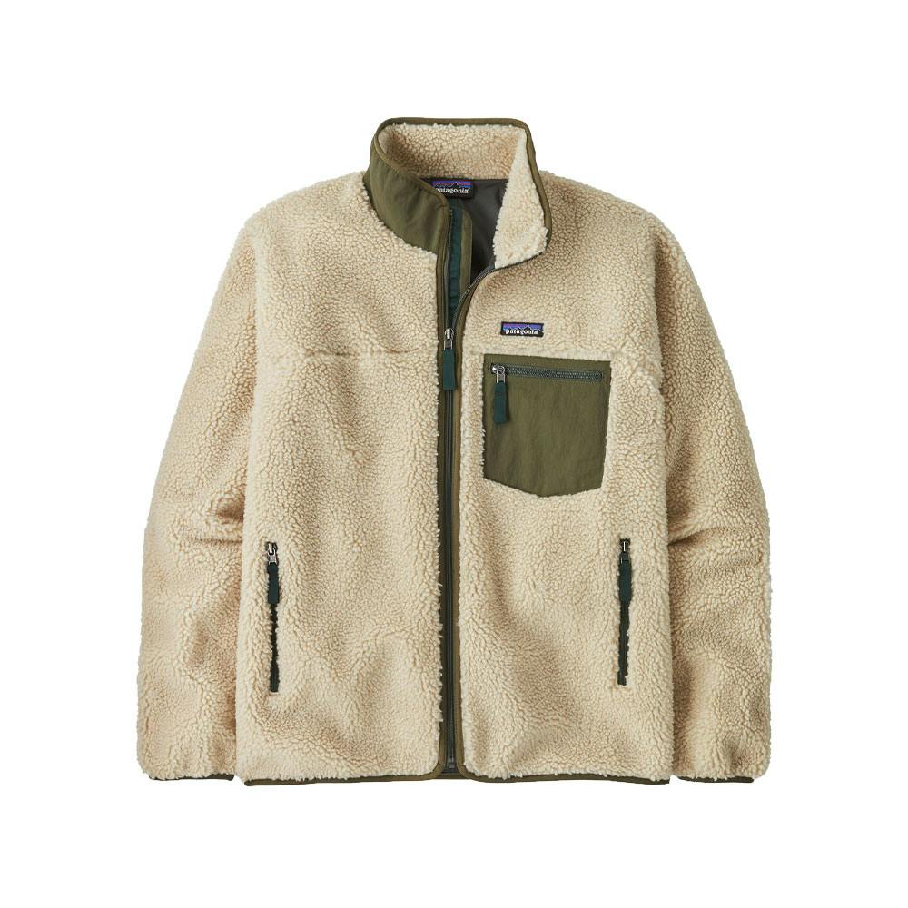 Patagonia m's classic retro-x jacket dark natural w/basin green