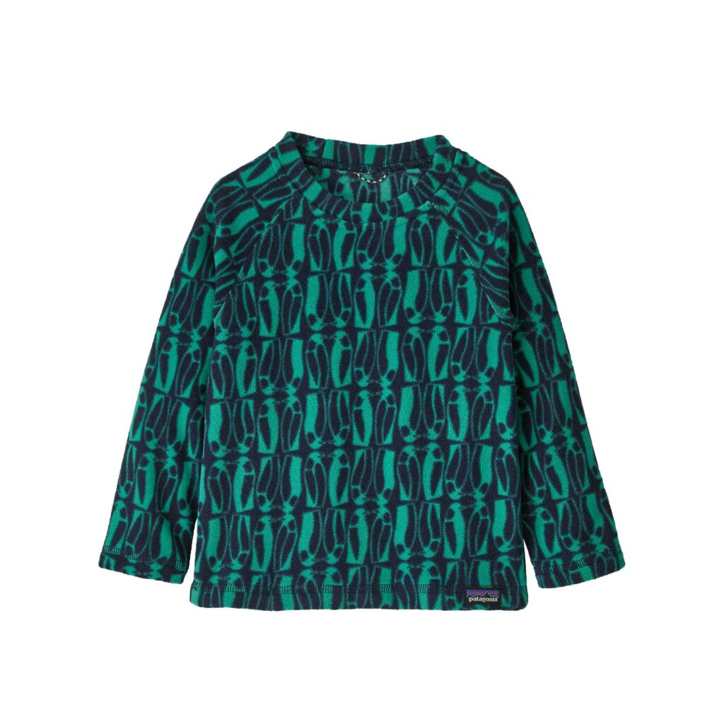 Patagonia baby micro d crew geo penguin: solo teal