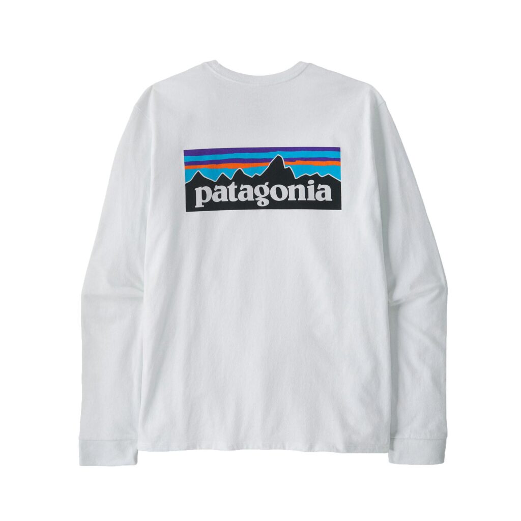 Patagonia m's l/s p-6 logo responsibili-tee fiber white