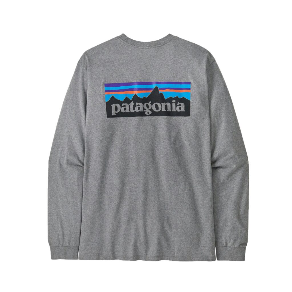 Patagonia m's l/s p-6 logo responsibili-tee gravel heather