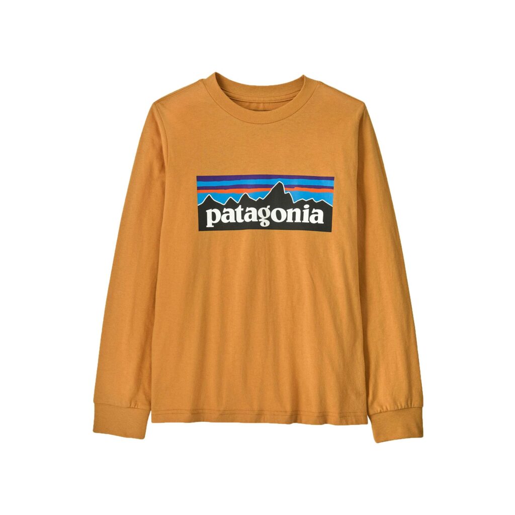 Patagonia k's l/s p-6 logo t-shirt dried mango