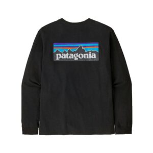 Patagonia m's l/s p-6 logo responsibili-tee black