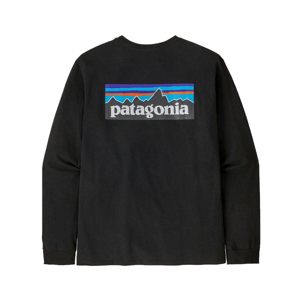 Patagonia m's l/s p-6 logo responsibili-tee black