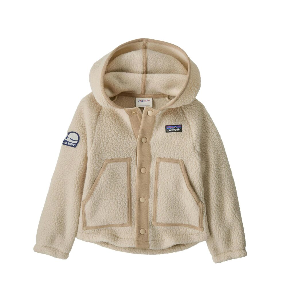Patagonia baby retro pile jkt live simply whale patch: dark natural