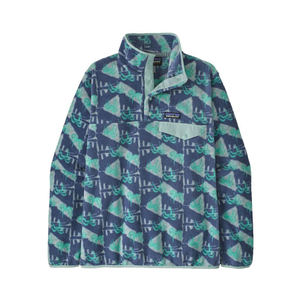 Patagonia w's lw synch snap-t pullover jaguar geo: blue sage