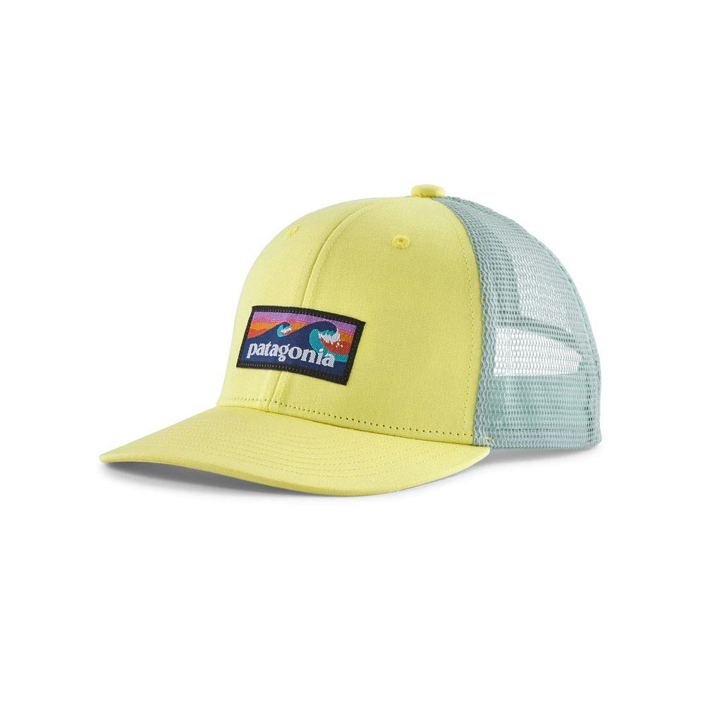 Patagonia k's trucker hat boardshort logo: lemon zest