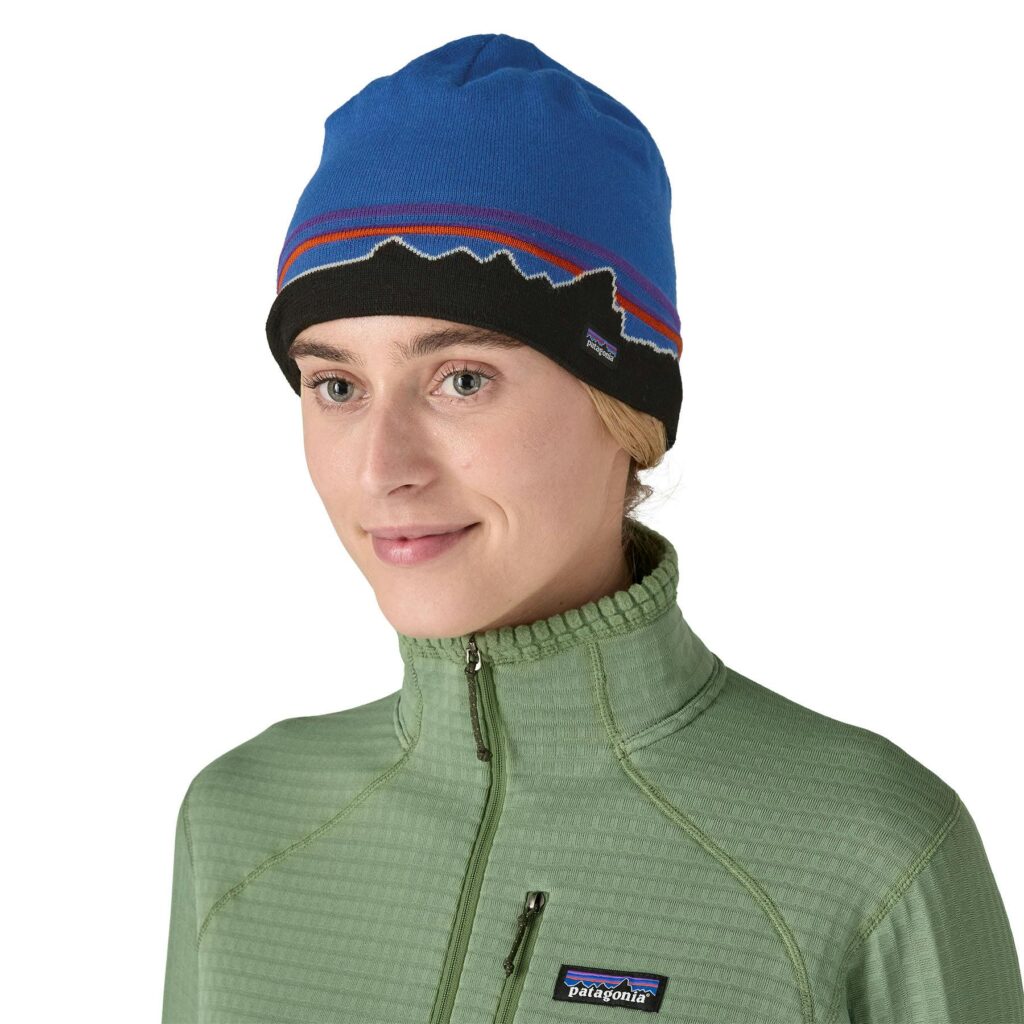 Patagonia beanie hat classic fitz roy: andes blue