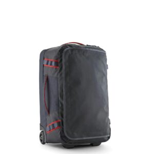 Patagonia black hole wheeled duffel 40l smolder blue w/amanita red