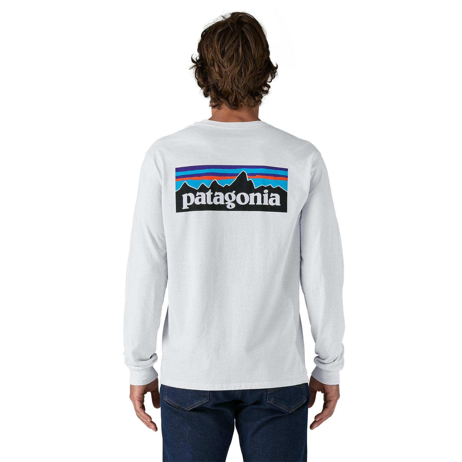 Patagonia m's l/s p-6 logo responsibili-tee white - Bild 2