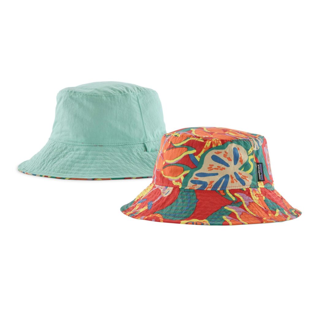 Patagonia baby sun bucket hat tropiclimb: hot ember