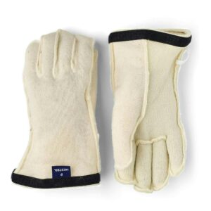 Hestra heli ski wool liner 5 finger offwhite