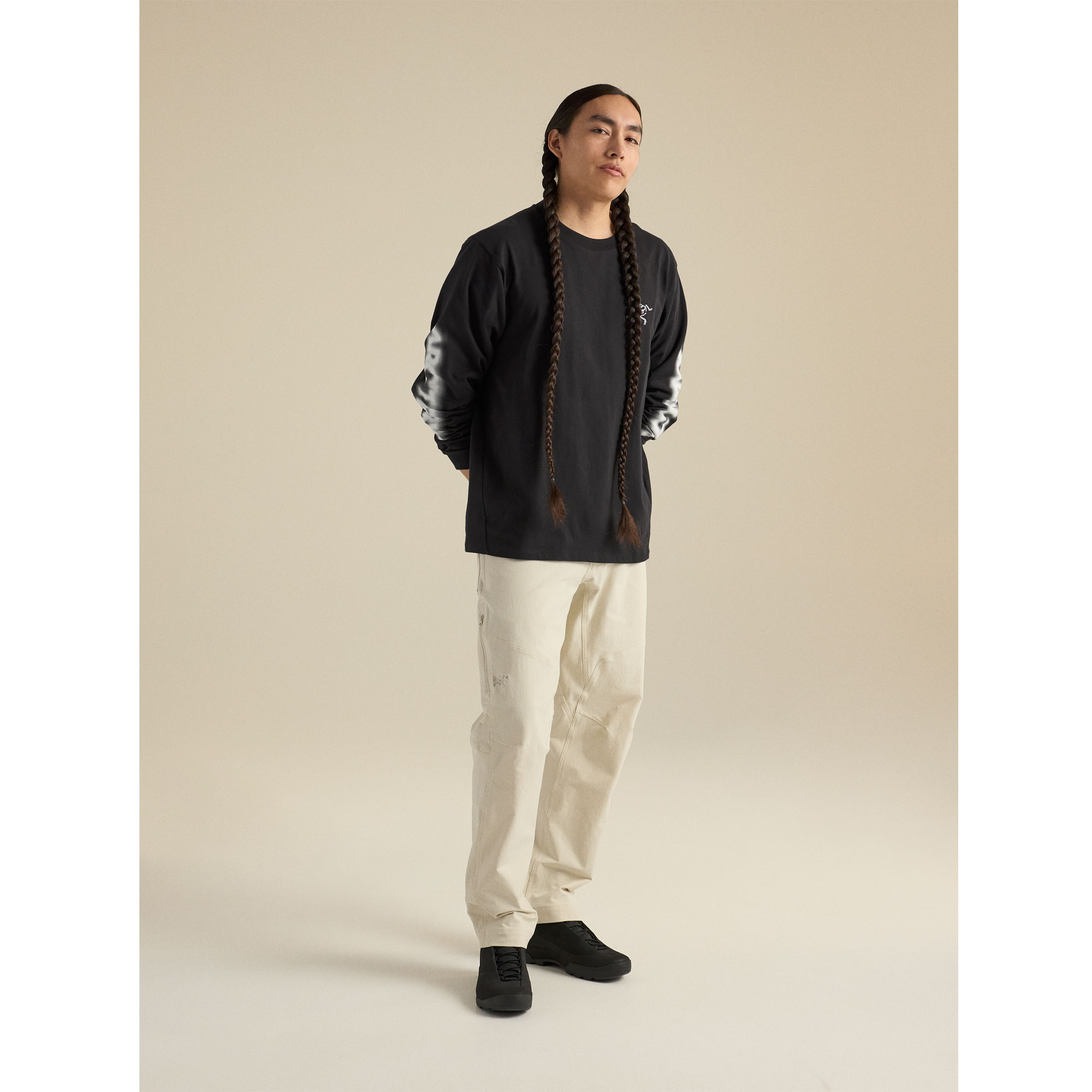 Arc'teryx kragg cotton dream state ls m black/white - Bild 2