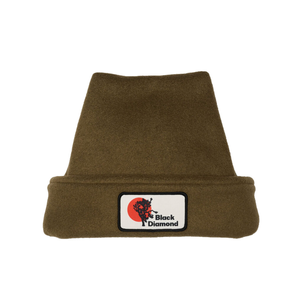 Black diamond pointed fleece beanie dark moss